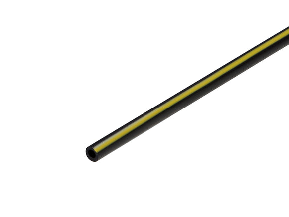 PTFE tubing, zwart, koolstofgevuld met gele streep - 2,7 x 4,7 mm (idxod)